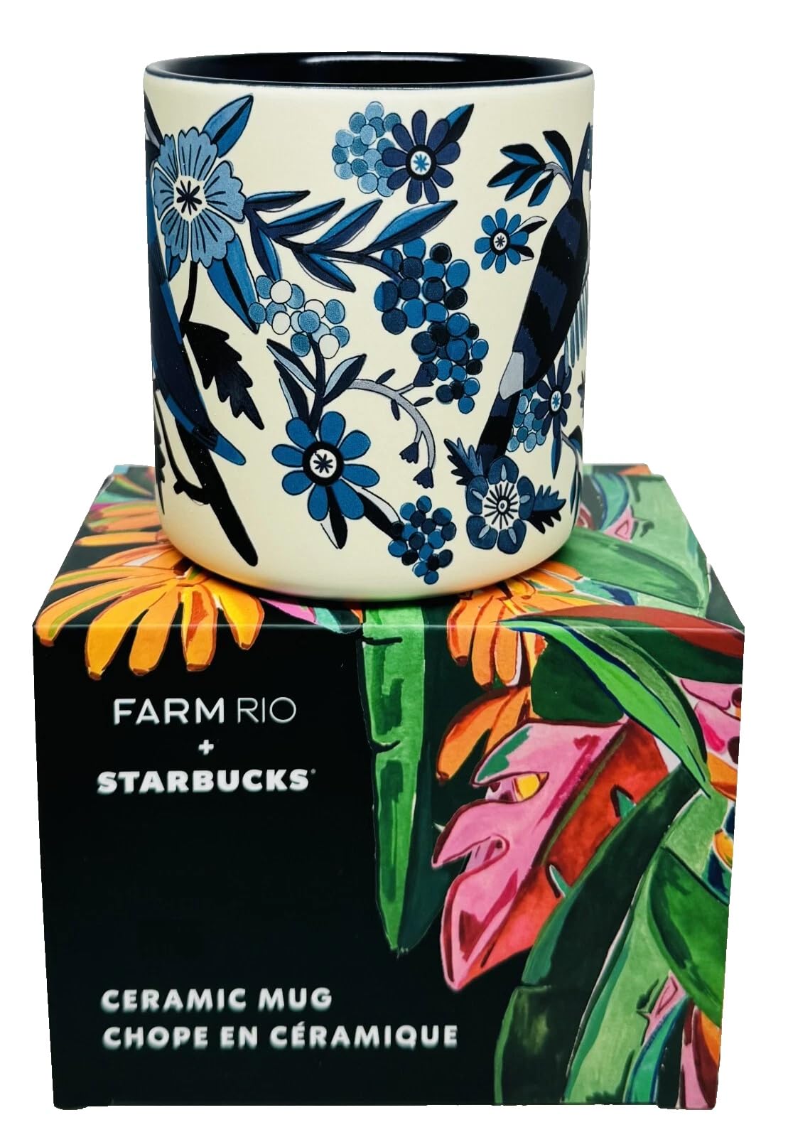 Amazon.com | Starbucks x FARM Rio 2025 Lenço Azulejo Mug, 14 oz